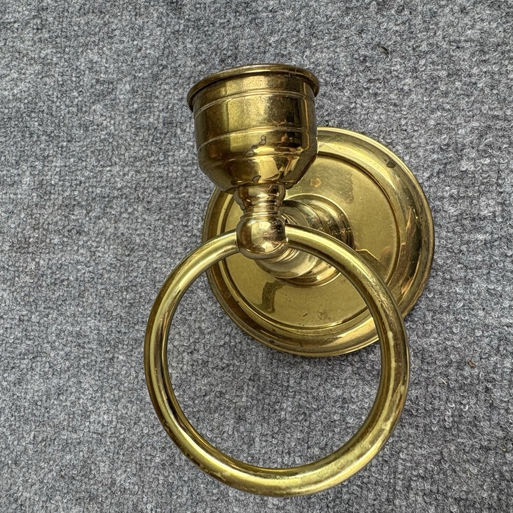 Vintage Conoco Imports Wall Candle Holder Scone Metal Gold Finish Taiwan 80s 90s
